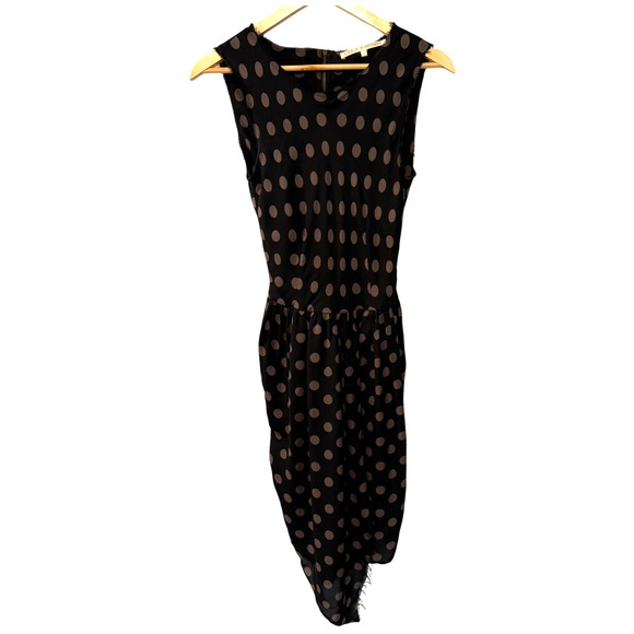 Ulla Johnson 2 Penelope Polka Dot 100% Silk Chiffon Dress $465 Sleeveless Black - Picture 2 of 10
